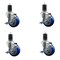 Service Caster 3.5'' Blue Poly Swivel 1-5/8'' Expanding Stem Caster Set with Brake, 4PK SCC-EX20S3514-PPUB-BLUE-TLB-158-4 - alternate 1